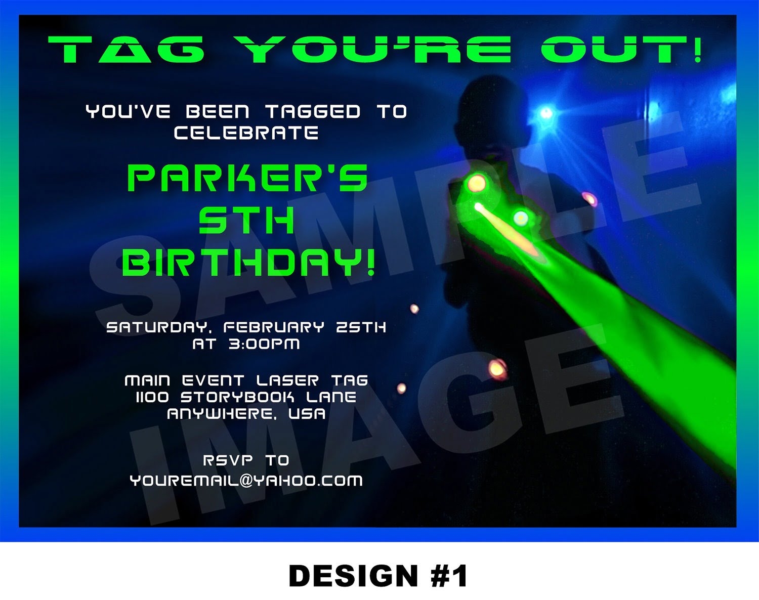 free laser tag birthday party invitation template