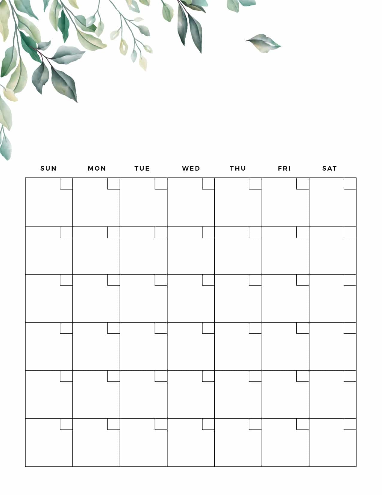 Printable Blank Calendar Templates Riset