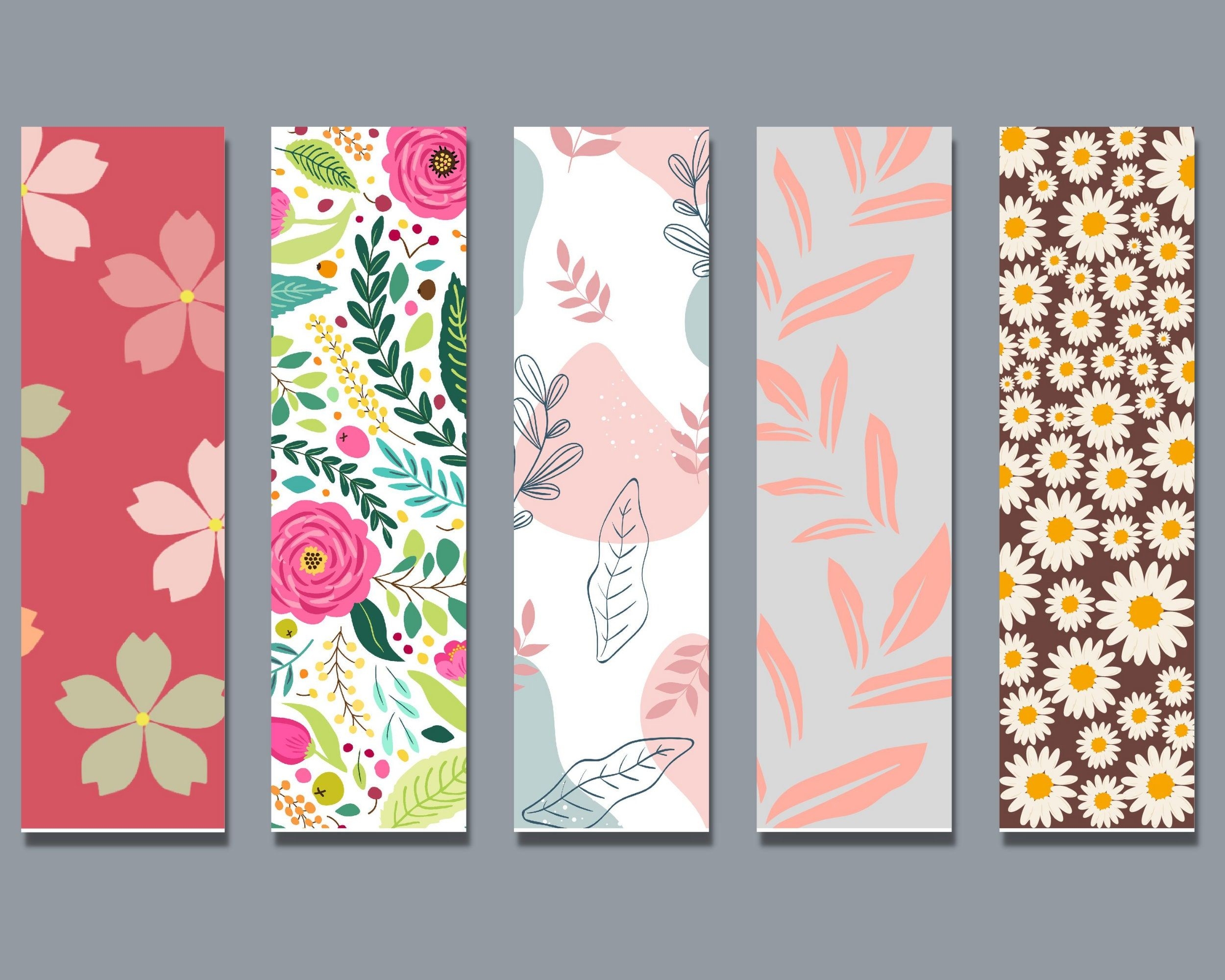 Printable Bookmark Digital Product Set Of Five Digital Bookmark 
