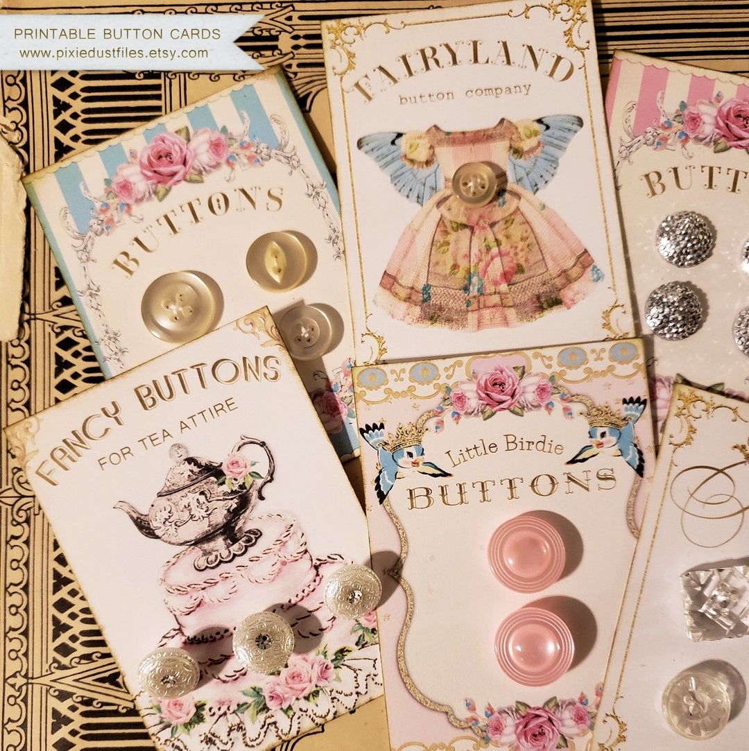 printable vintage button cards