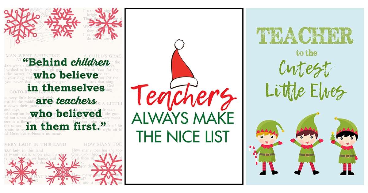 Printable Christmas Cards For Teachers Printable JD
