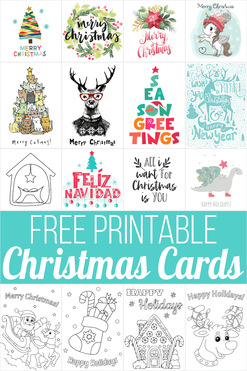Printable Christmas Cards Templates FREE Printable A Z