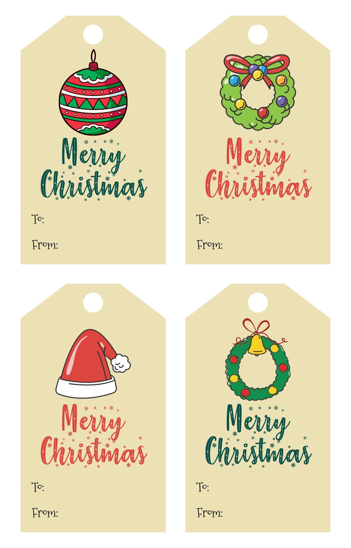 Printable Christmas Tags Template Printable Calendars AT A GLANCE
