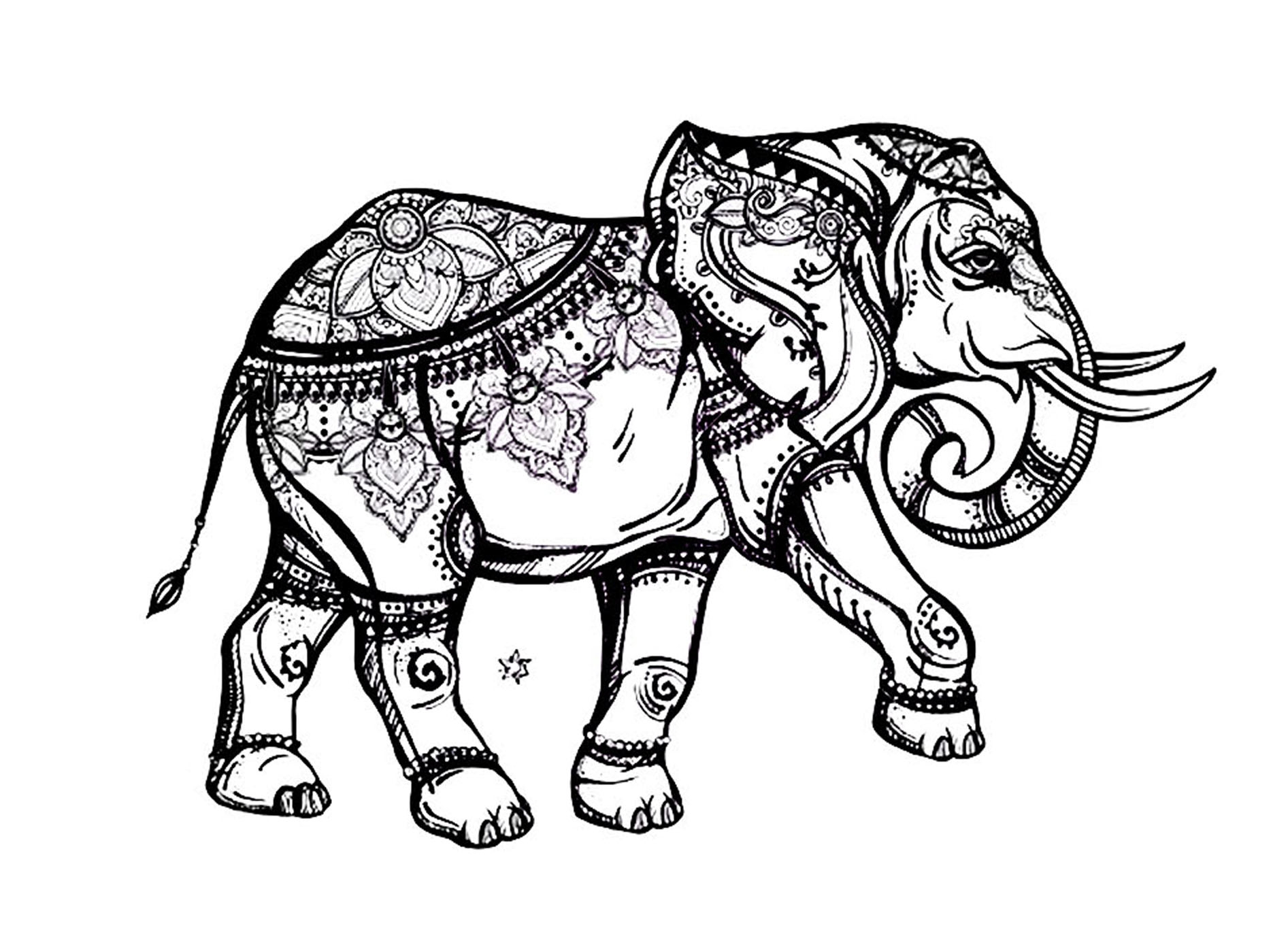 Printable Coloring Pages For Adults Elephants Letter Worksheets The 