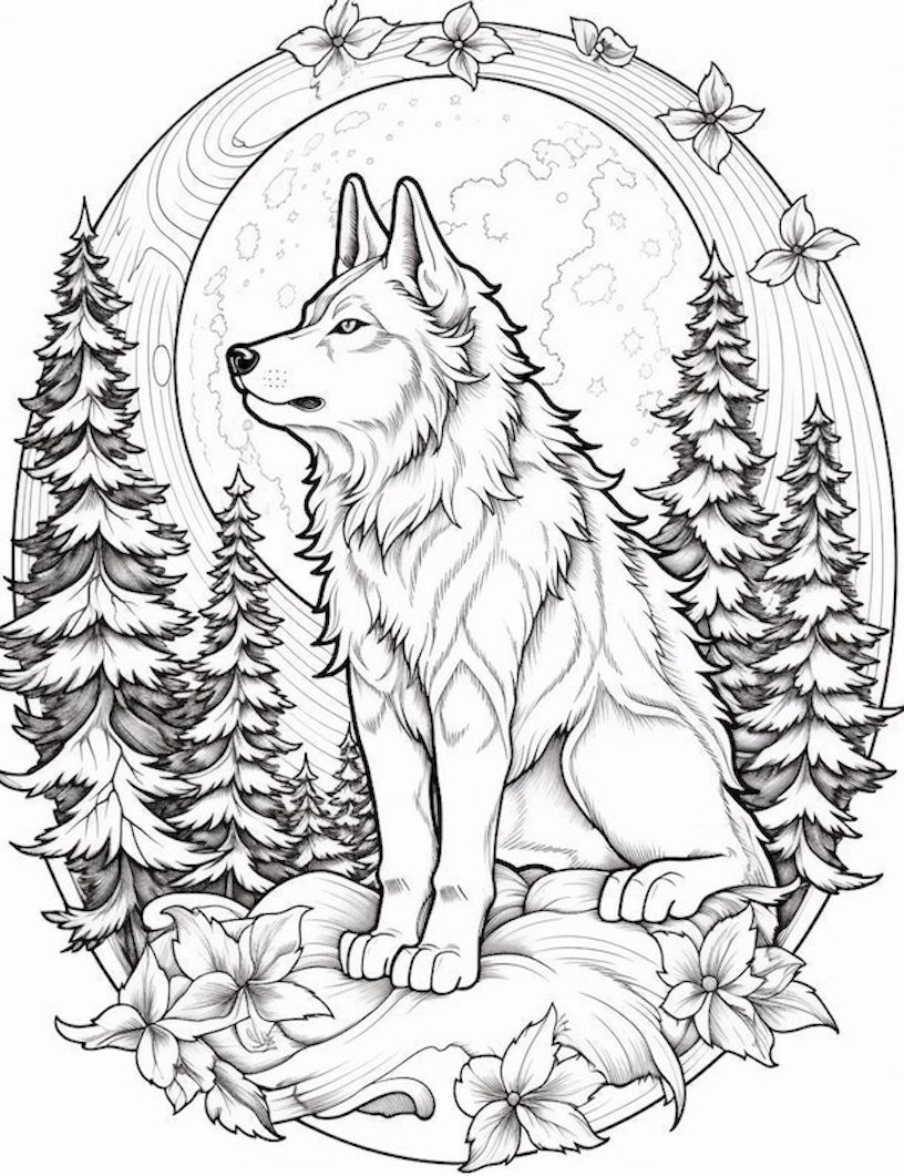free printable coloring pages of wolves