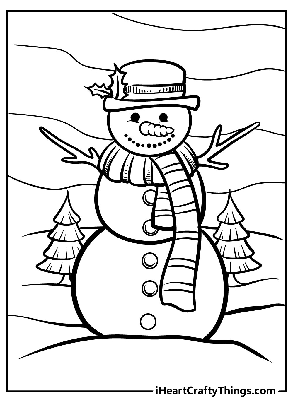 free printable coloring pages snowman