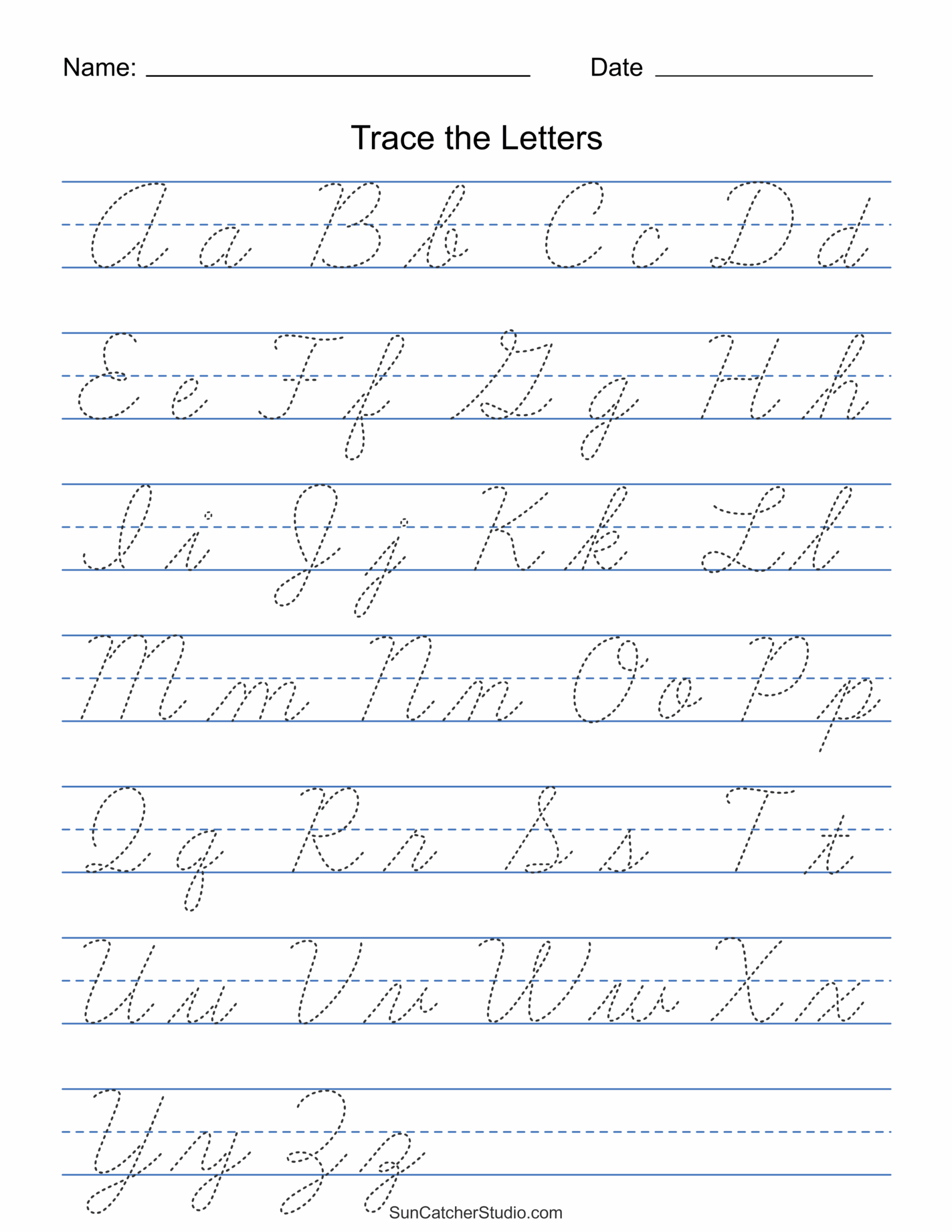 cursive worksheets printable free