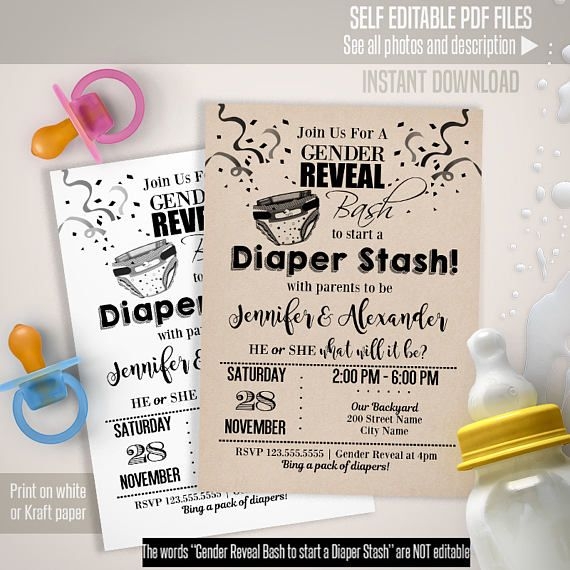 free editable diaper party invitation templates