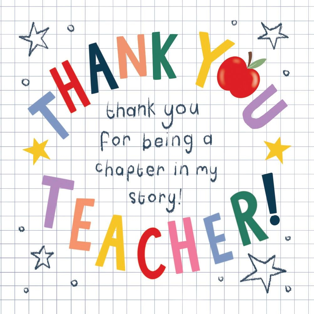 Printable Digital Teachers Thank You Cards Free Greetings Island 
