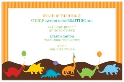 Printable Dinosaur Invitation Templates
