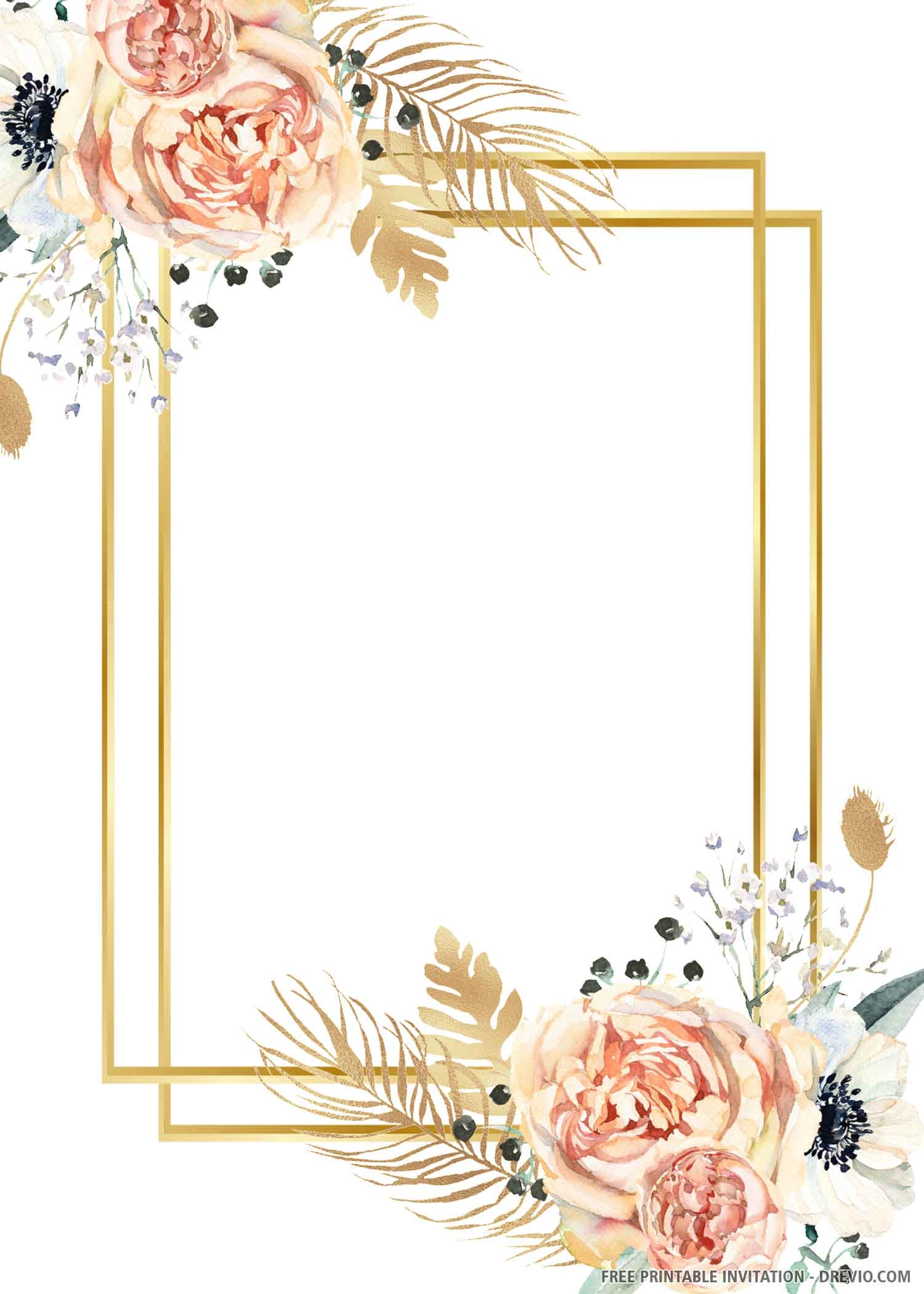 free printable wedding invitation template