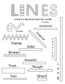 Printable Elements Of Art Line Worksheet