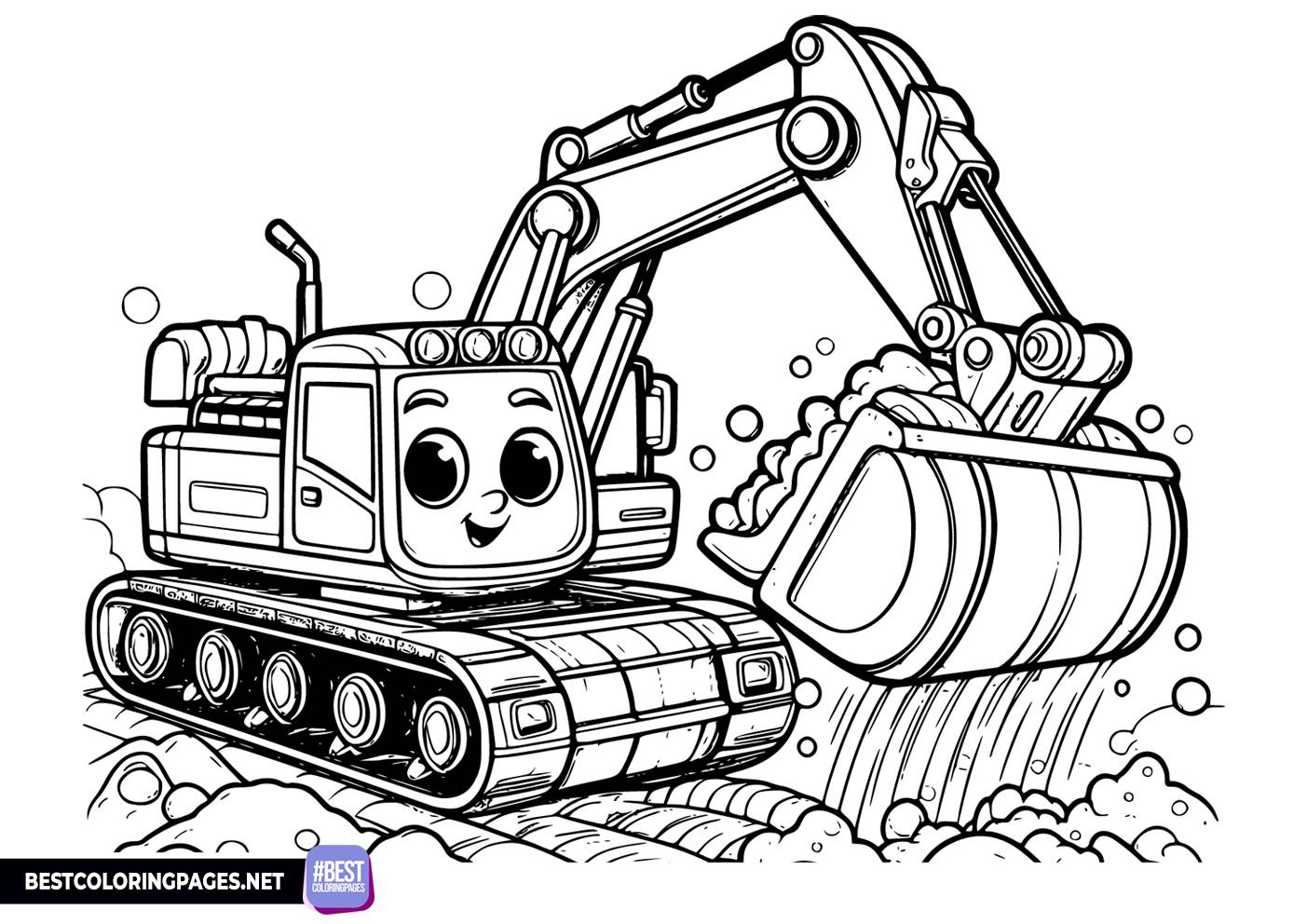 Printable Excavator Coloring Pages Free Printable Coloring Pages