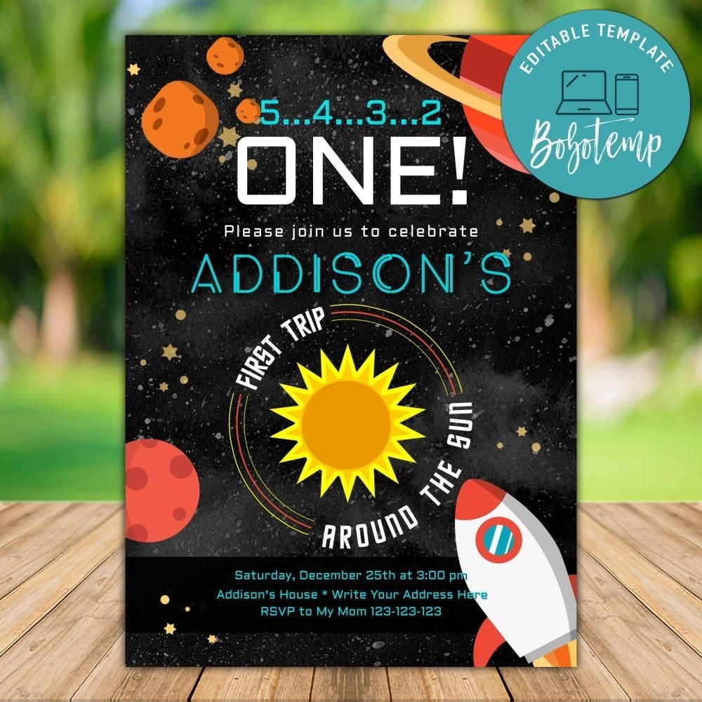 first trip around the sun invitation template