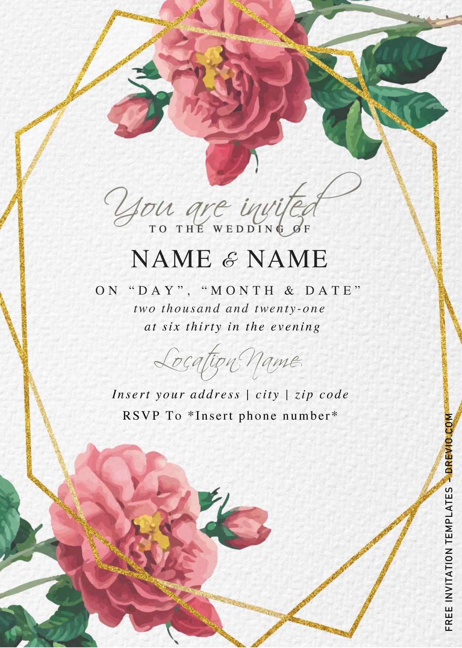 Printable Floral Wedding Invitations