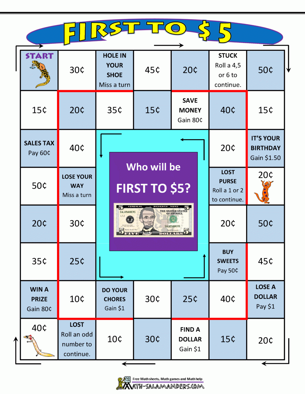 printable board game money