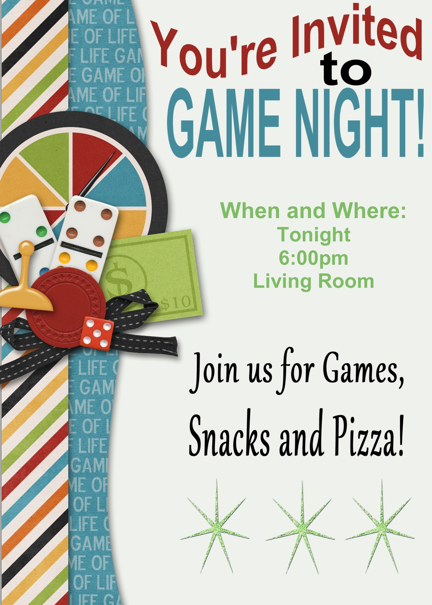 Printable Game Night Invitation Template Free Printable Templates