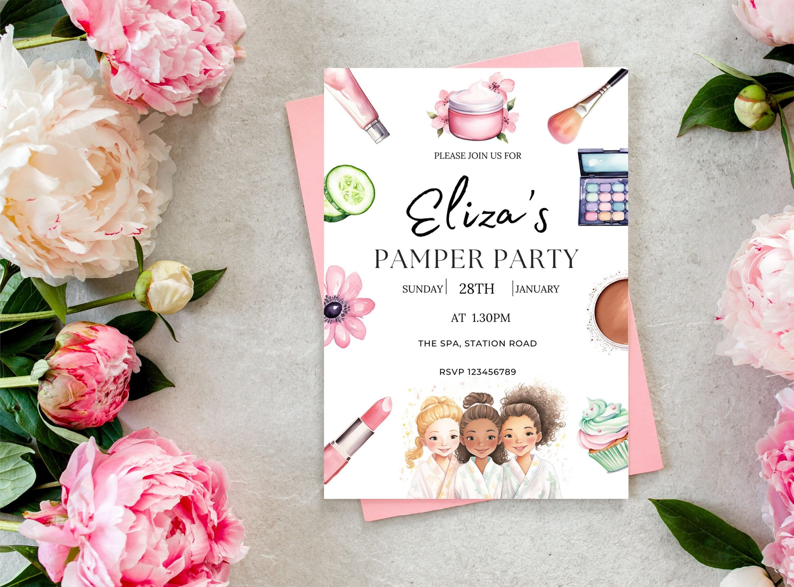 free pamper party invite template