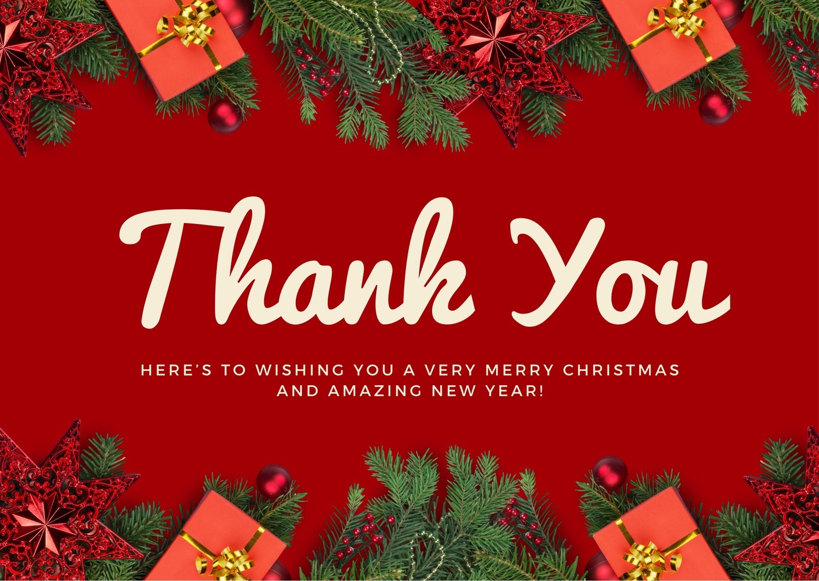 Printable Holiday Thank You Cards
