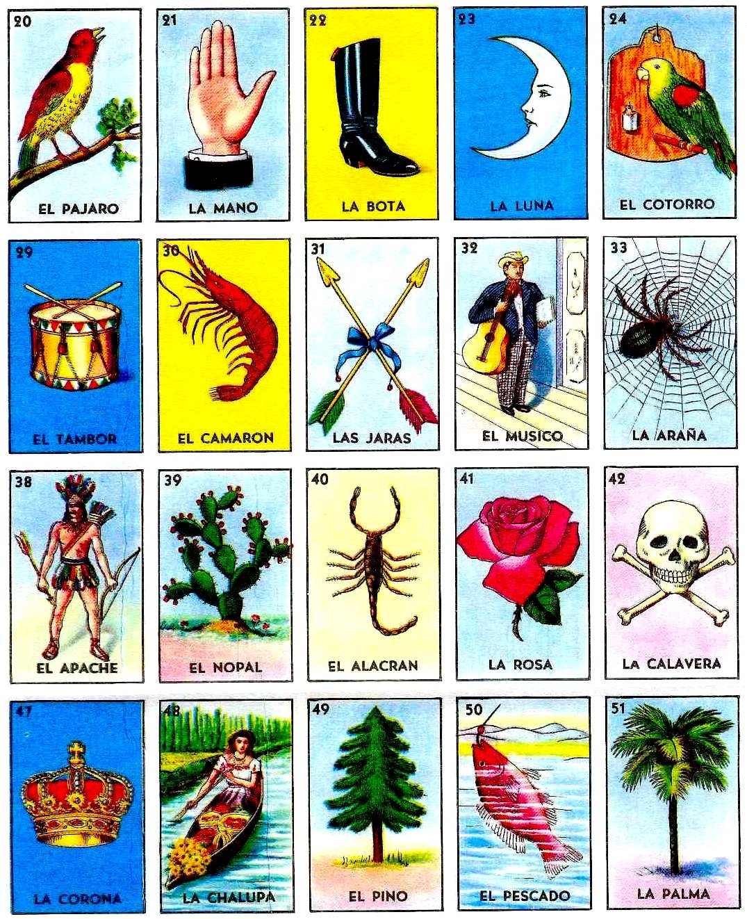 printable single loteria card