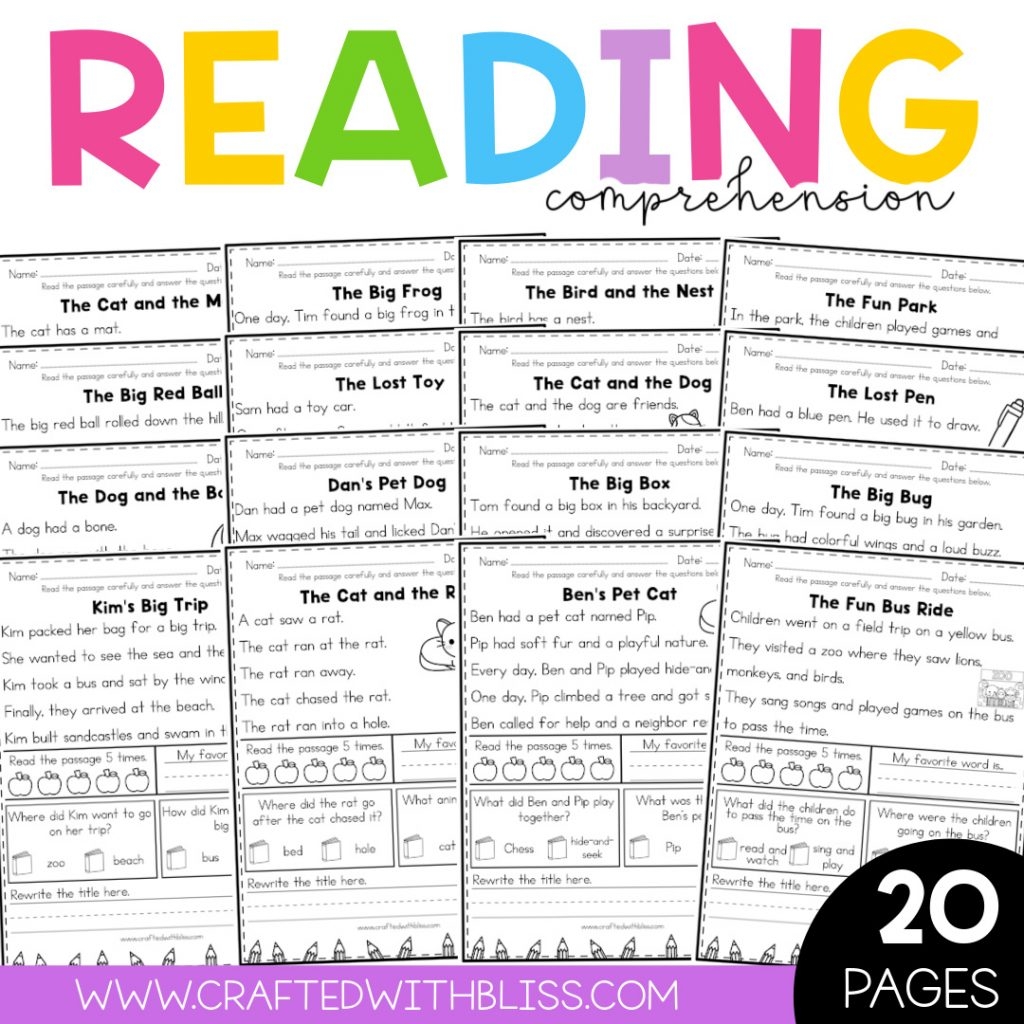 Printable Kindergarten Reading Writing Worksheets Education 