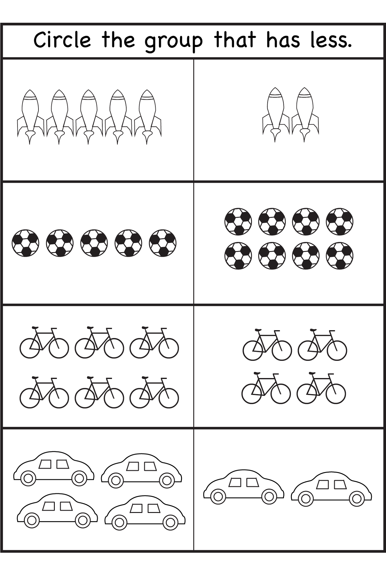 Printable More Or Less Worksheets Activity Shelter