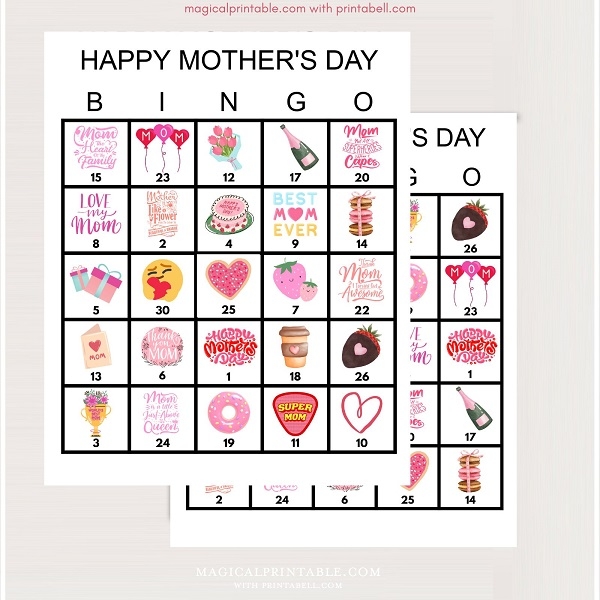 Printable Mother s Day Bingo Cards Printabell Express