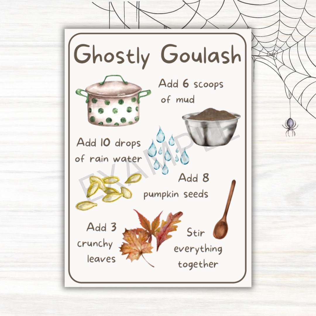 Printable Mud Kitchen Recipe Cards Educational Learning Etsy