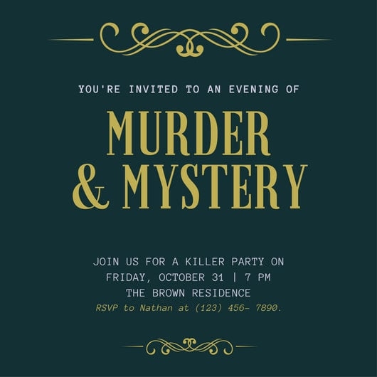 free murder mystery invitation template