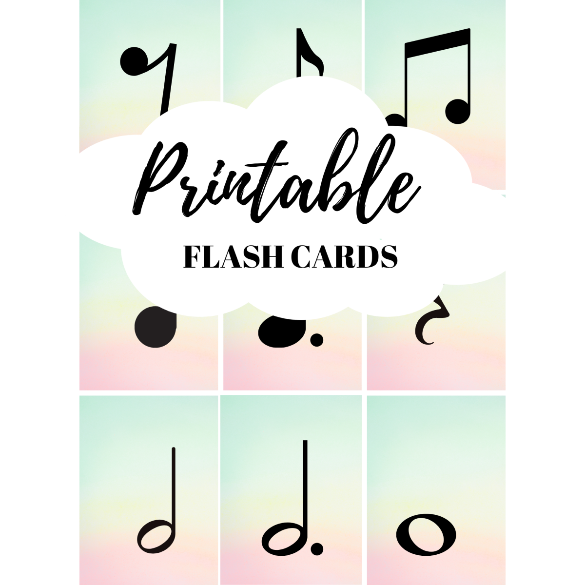 Printable Music Notes Flash Cards Printable Flash Cards Flashcards