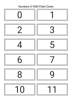 printable number cards 1 1000