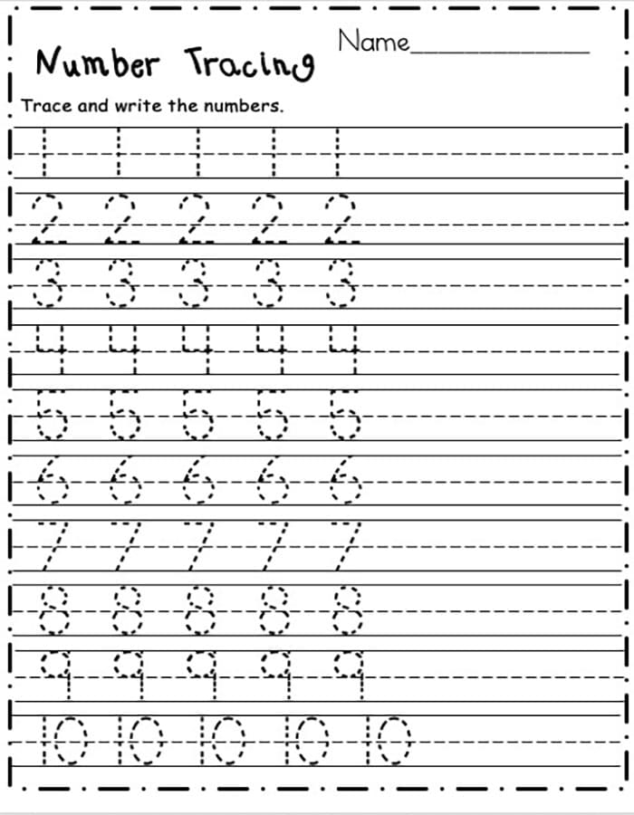 Printable Numbers 1 10 Tracing For Kids Free Download And Print For You 
