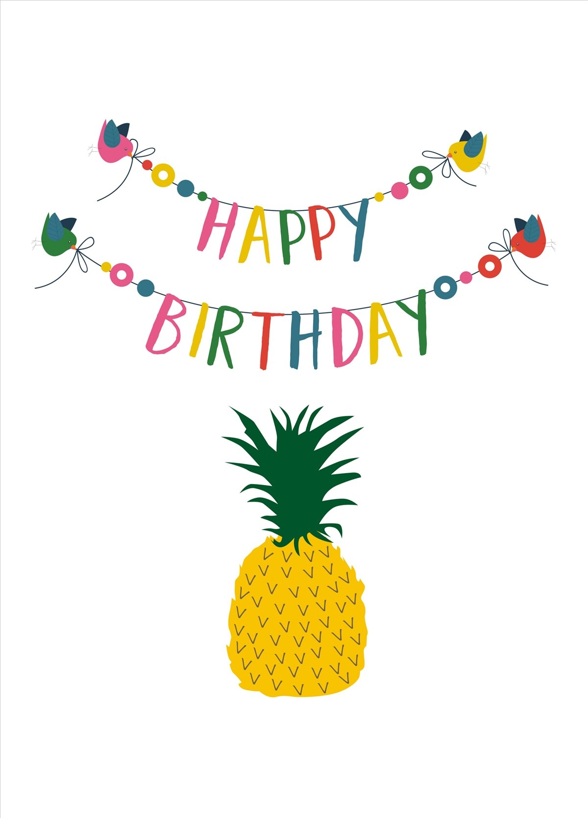 Printable Pineapple Birthday Card