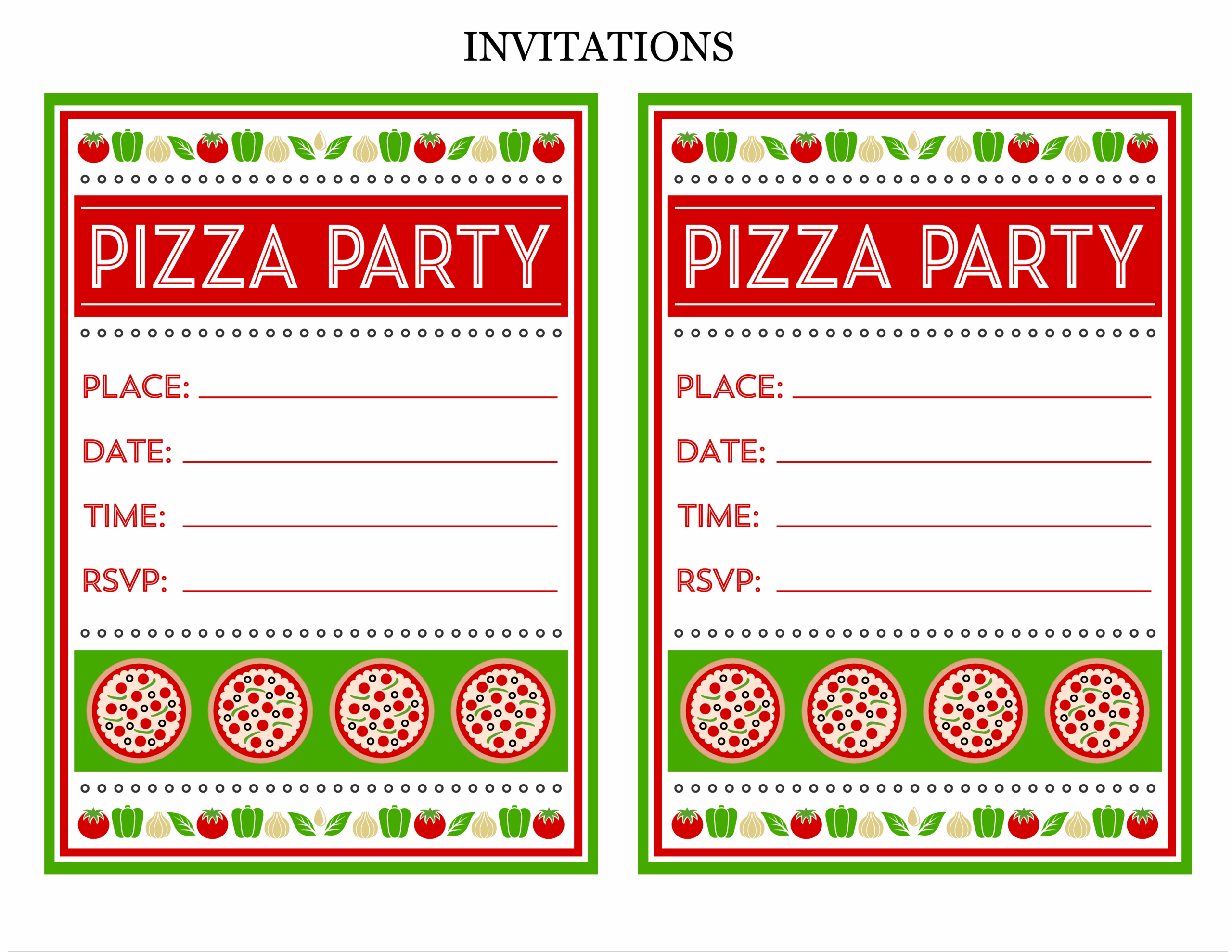 free printable pizza party invitation template