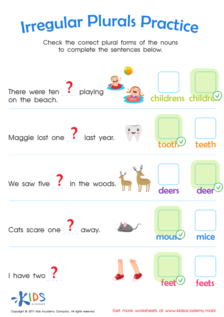 Printable Plural Nouns Worksheets For Kids Tree Valley Academy
