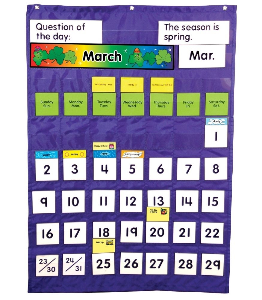 Printable Pocket Chart Calendar Cards