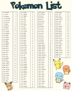 Printable Pokemon Card Checklist Printable JD