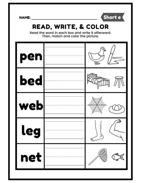 Printable Pre k Preschool Kindergarten Worksheets Etsy Worksheets 