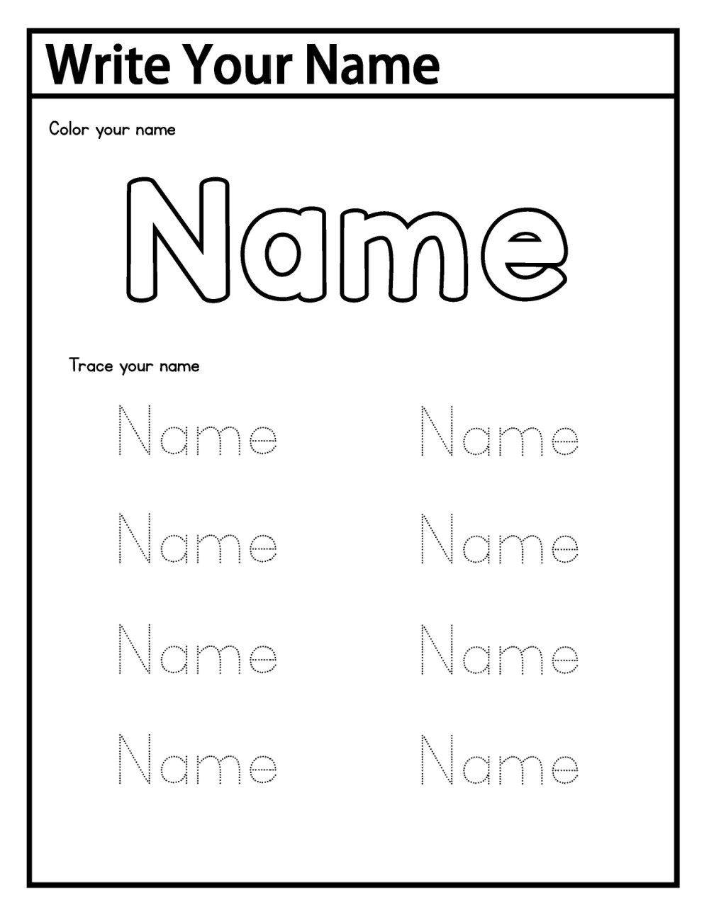 Printable Preschool Tracing Worksheets Name Tracing