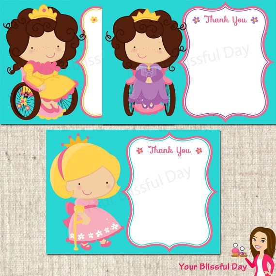 Printable Princess Thank You Cards