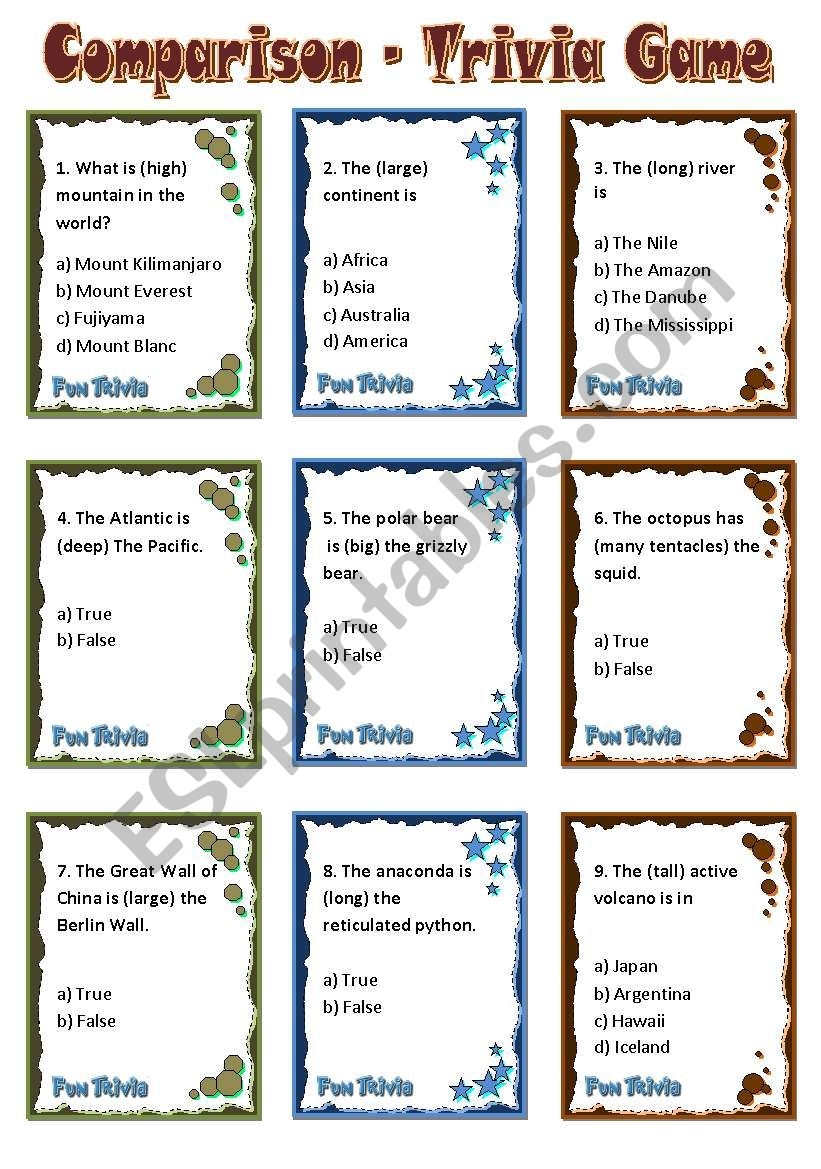 Printable Quiz Cards Printable Cards