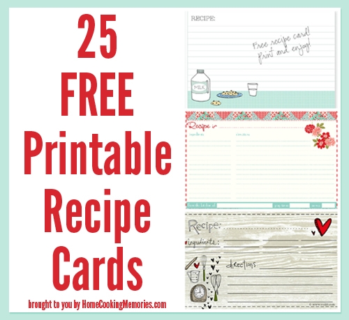 Printable Receipe Cards Shop Fresh