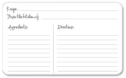 Printable Receipe Cards Shop Fresh