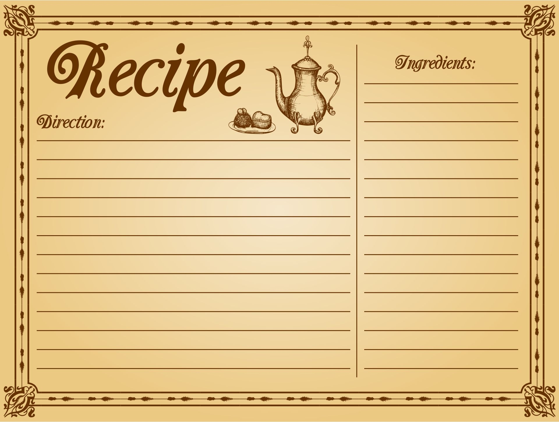 printable recipes cards