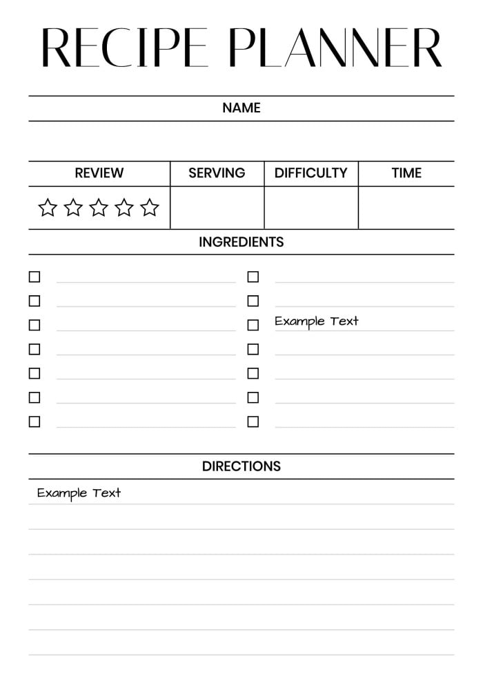 Printable Recipe Cards The Postmans Knock Worksheets Library
