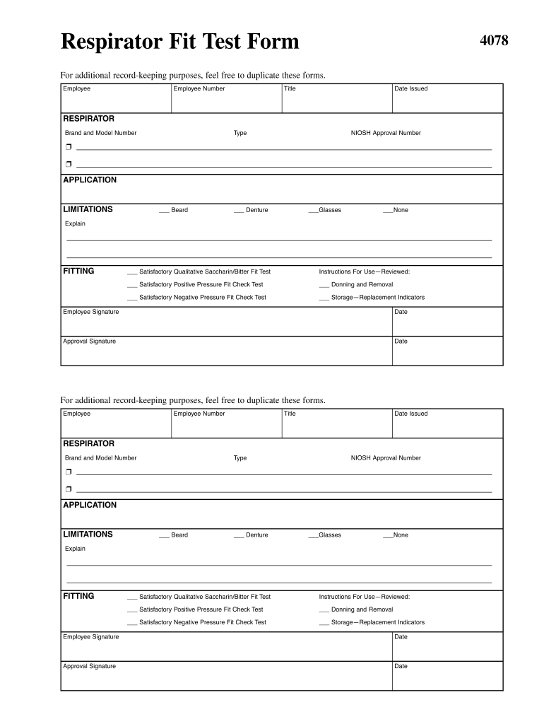 Printable Respirator Fit Test Form Template Printables Template Free