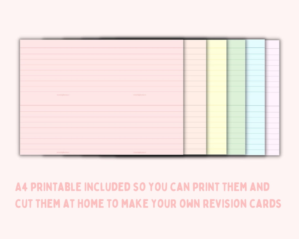 printable revision cards