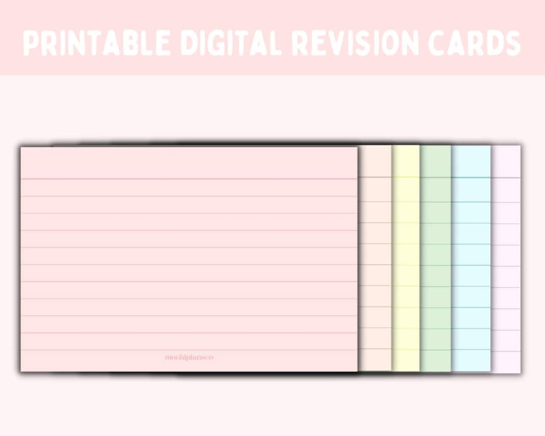 Printable Revision Cards Digital Revision Resources Goodnotes Study 
