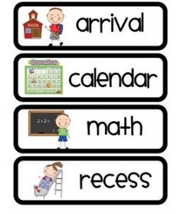 Printable Schedule Cards With Pictures Classroom Schedule Preschool