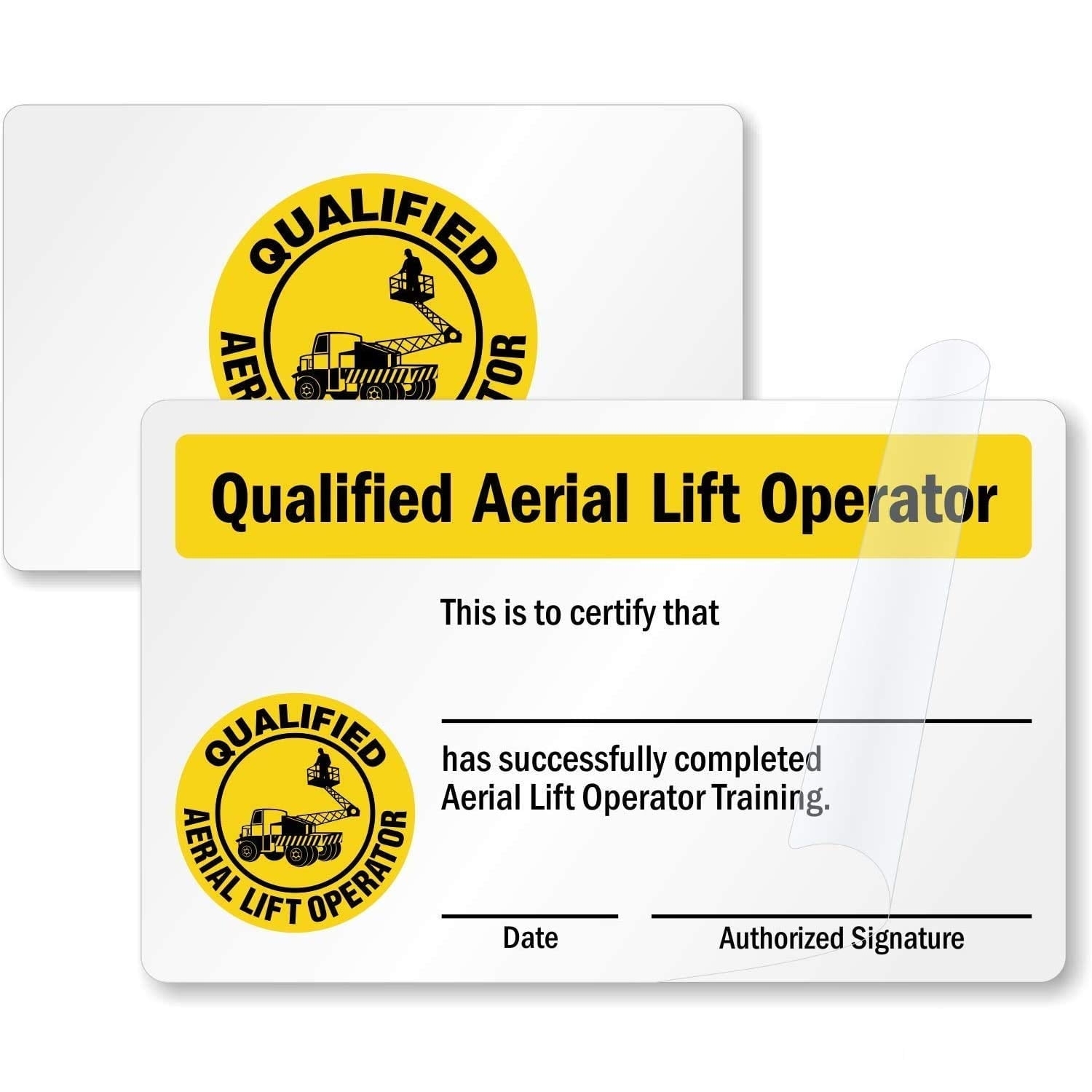 Printable Scissor Lift Certification Card Template Free Printable